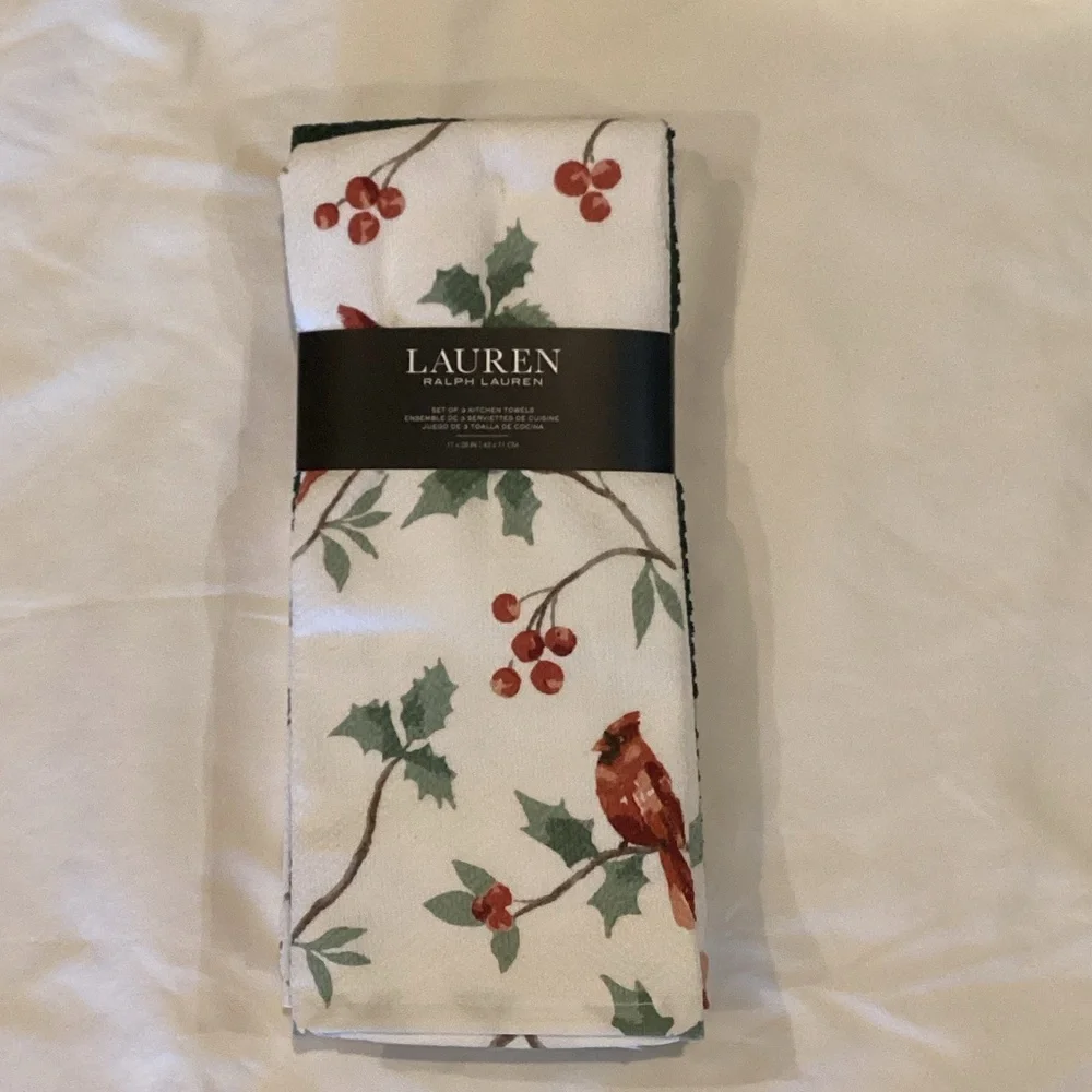 LAUREN Ralph Lauren Christmas Kitchen Towels - set of 3